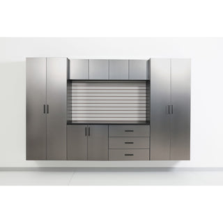 Astro Series - Wall Mounted Base, Drawer Storage Cabinet With Soft Closing Features - Metallic Gray