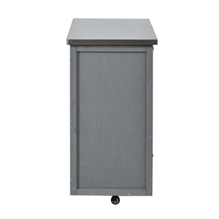 Outdoor Kitchen Island Prep Station With Lockable Wheels, Ample Storage, Towel & Spice Racks