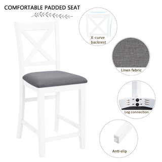 5 Piece Counter Height Dining Table Set With 4 Chairs