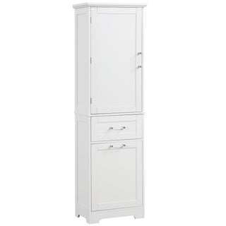 Tall Freestanding Bathroom Storage Cabinet With Adjustable Shelf And 2 Drawers