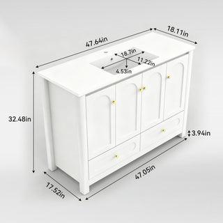 Bathroom Vanity With Sink Combo, 4 Soft Close Doors And 2 Drawers