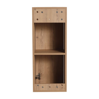 Modern Wall Mounted Bathroom Vanity With Resin Sink And Side Cabinet, Soft Close Drawer, Imitative - Imitative Oak