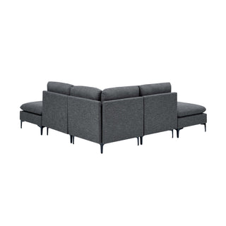 Upholstered Modular Sectional With Tall Legs, Medium Firm Seat