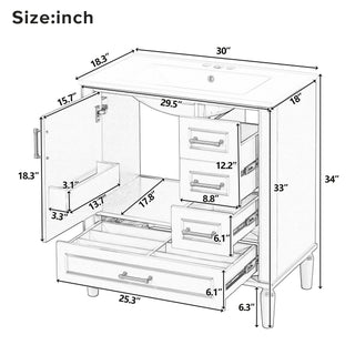 Traditional Bathroom Vanity Set With Soft Close Doors