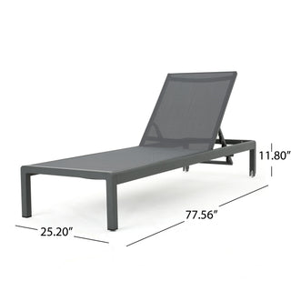 Outdoor Patio Chaise Lounge With 5 Reclining Positions