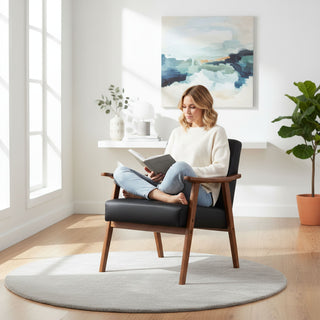 Accent Chair, Classic Mid Century Modern For Extra Seating