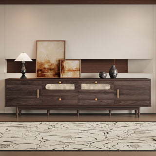 TV Stand With Drawers, Accent Entertainment Center For Living Room - Dark Brown