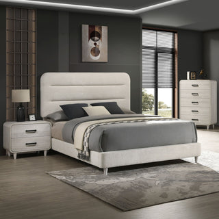 Upholstered Panel Bed, Sleek Lines