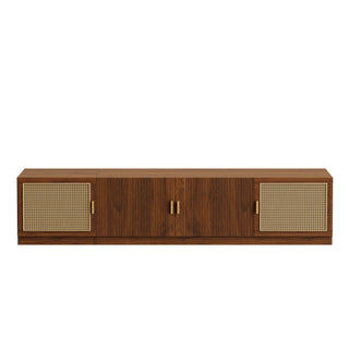 78" TV Stand For TVs Up To 85", Media Console, Adjustable Shelves - Walnut