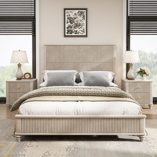 3 Piece Bedroom Set With Bed And 2 Nightstands