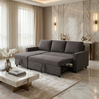 L - Shaped Convertible Sofa Bed With Storage Chaise