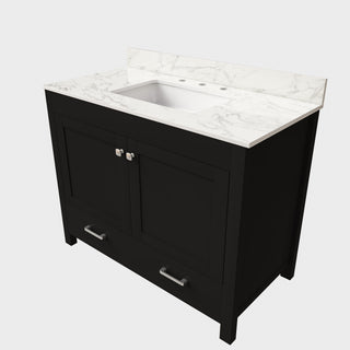 Bathroom Vanity Set, Sink And Faucet Holes Included - Black