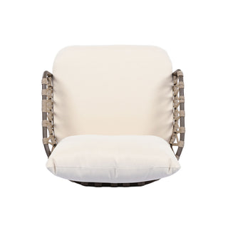 4 Piece Outdoor Patio Furniture Set, Metal Chairs With Woven Rope U Shaped Backrest