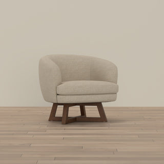 Swivel Accent Chair With Sculptural Base