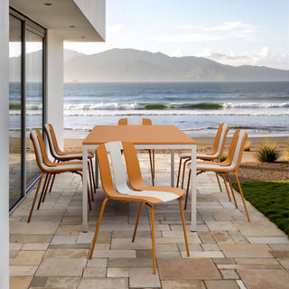 Modern Striped Blocking Single Chairs, Waterproof And Fade Resistant (Set of 4)