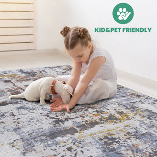 Payas - 8' X 10' Abstract Area Rug - Ivory / Navy