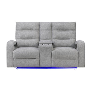 Isolde - Power Reclining Loveseat With LED Lighting - Gray