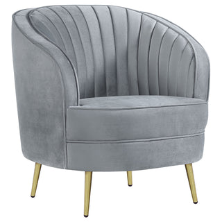 Sophia - 3 Piece Upholstered Channel Tufted Sofa Set - Gray