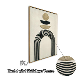 Framed Wall Art, Textured Canvas Painting, Decor For Living Room (Set of 2) - Antique Black