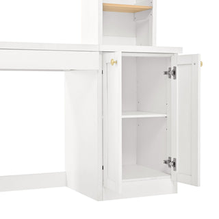 Computer Desk With Hutch, Workstation With Desk Grommet & Keyboard Tray