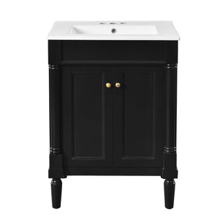 Bathroom Vanity With Top Sink, 2 Tier Storage Cabinet