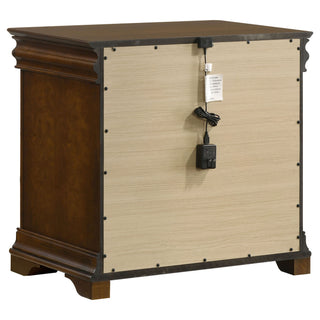 Leonide - 2 Drawer Nightstand With USB Charging And Hidden Storage - Cherry