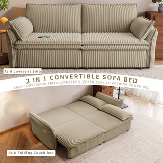 2 In 1 Convertible Sofa Bed, Multi Functional Living Room Furniture
