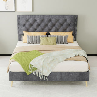 Upholstered Bed With Tufted Headboard