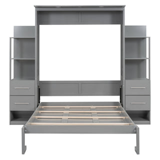 Murphy Wall Bed With LED Lights, Shelves And Drawers