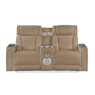 Electra - 3 Piece Power Reclining Sofa, Loveseat And Recliner Set With Power Headrests, Massage And LED Lighting