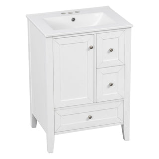 Modern Bathroom Vanity With Sink, Freestanding Cabinet With Drawers And Shelves