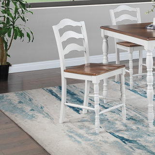 5 Piece Counter Height Dining Set With Table 4 Chairs - Oak / White