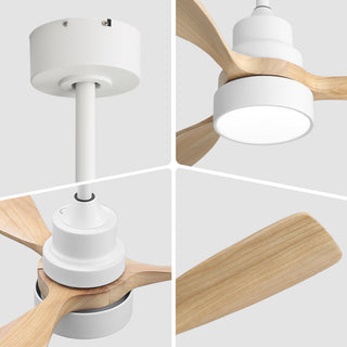 48" Ceiling Fan With Light And App Control, Quiet DC Motor, 6 Speed Fan, Dual Mounting - White