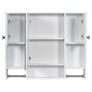 Wall Mounted Bathroom Storage Cabinet With Mirror, Medicine Cabinet With Towel Bar