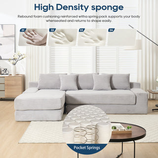 Modern L - Shaped Sectional Couch With Memory Foam