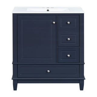 Freestanding Bathroom Vanity With Sink, Soft Close Door, 3 Drawers