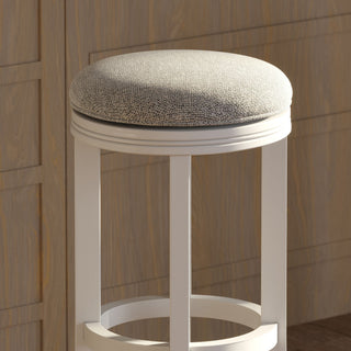 Backless Swivel Stool With Upholstered Seat