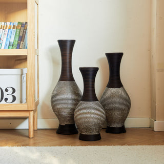 Tall Designer Floor Vase With Elegant 2 Tone