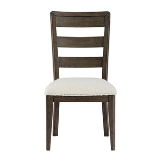 Upholstered Dining Chair With Ladder Back Design (Set of 2)