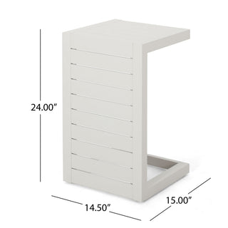 Aluminum Outdoor C - Shaped Side Table For Patio