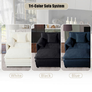 Modern Oversized Deep Seat Luxury 2 Piece Sofa Set With 4 Pillows