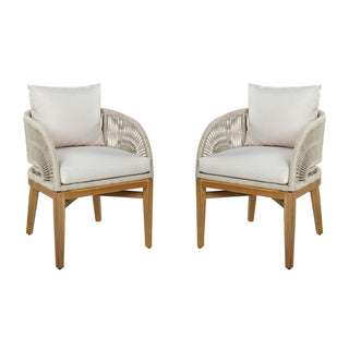Outdoor Dining Chairs With Cushion (Set of 2)