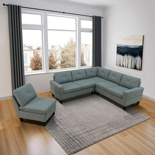 Modular L - Shaped Sectional Sofa 6 Seater 4 Piece Couch With Chaise