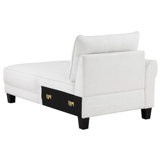 Granholm - Upholstered Curved Arm Sectional Sofa - White