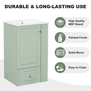 Modern Freestanding Bathroom Vanity With Sink, Soft-Close Drawer, Towel Bar
