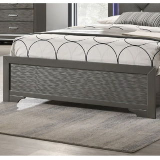 Tufted Headboard Bed With LED Lighting