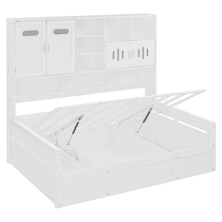 Daybed With All-In-One Cabinet And Shelf