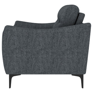 Oberle - Upholstered Sloped Track Arm Loveseat - Charcoal