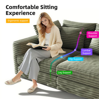 4 Seat Sofa, Modern Comfy Upholstered Sofa Cloud Couch, Deep Seat Couches With Soft Pillows