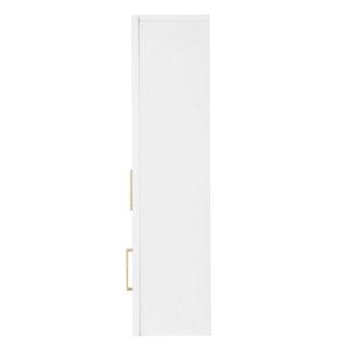 Wall Mounted Medicine Cabinet With 5 Adjustable Shelves, Exquisite Carving - White